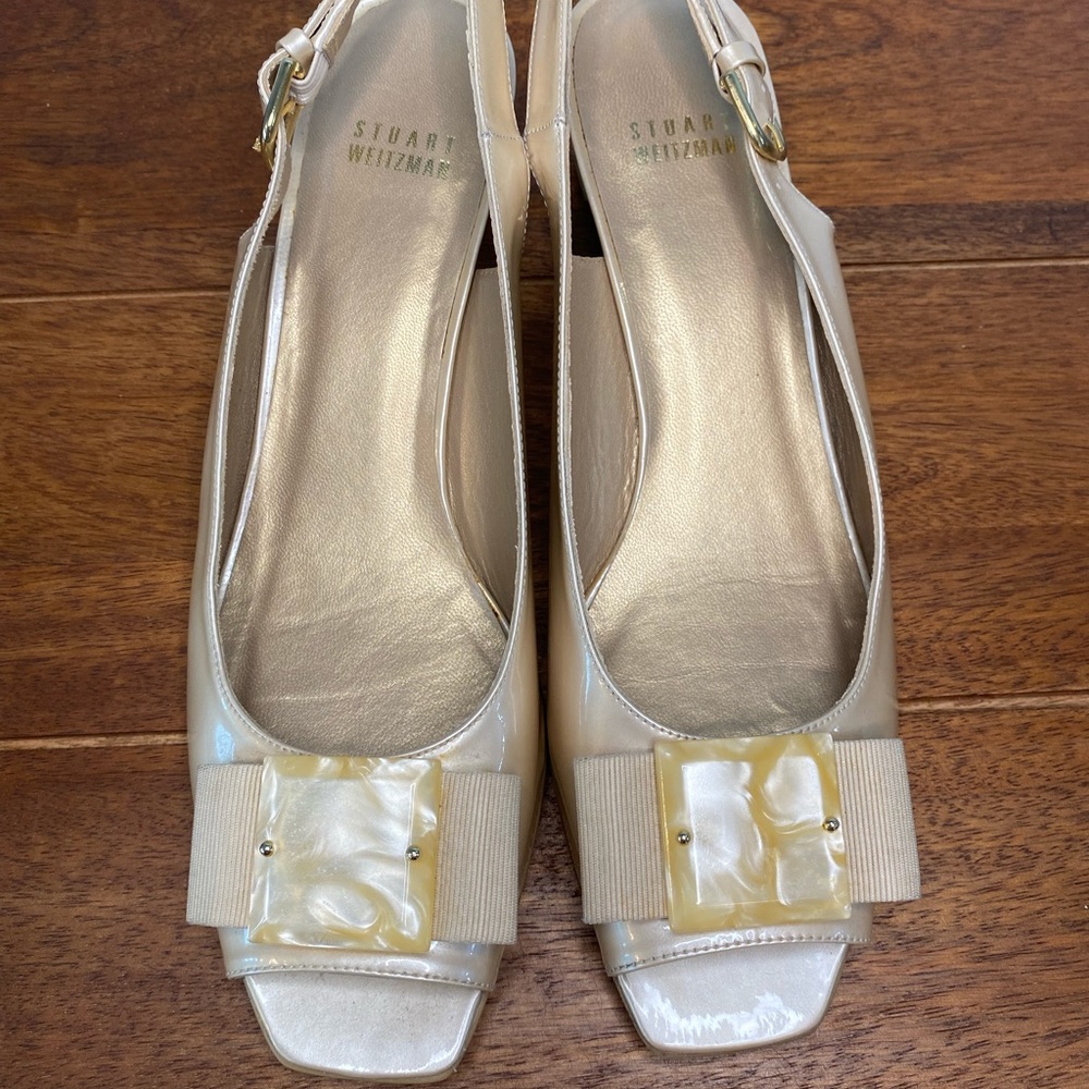 Stuart Weitzman Slingback Peep Toe Shoes - Picture 3 of 16